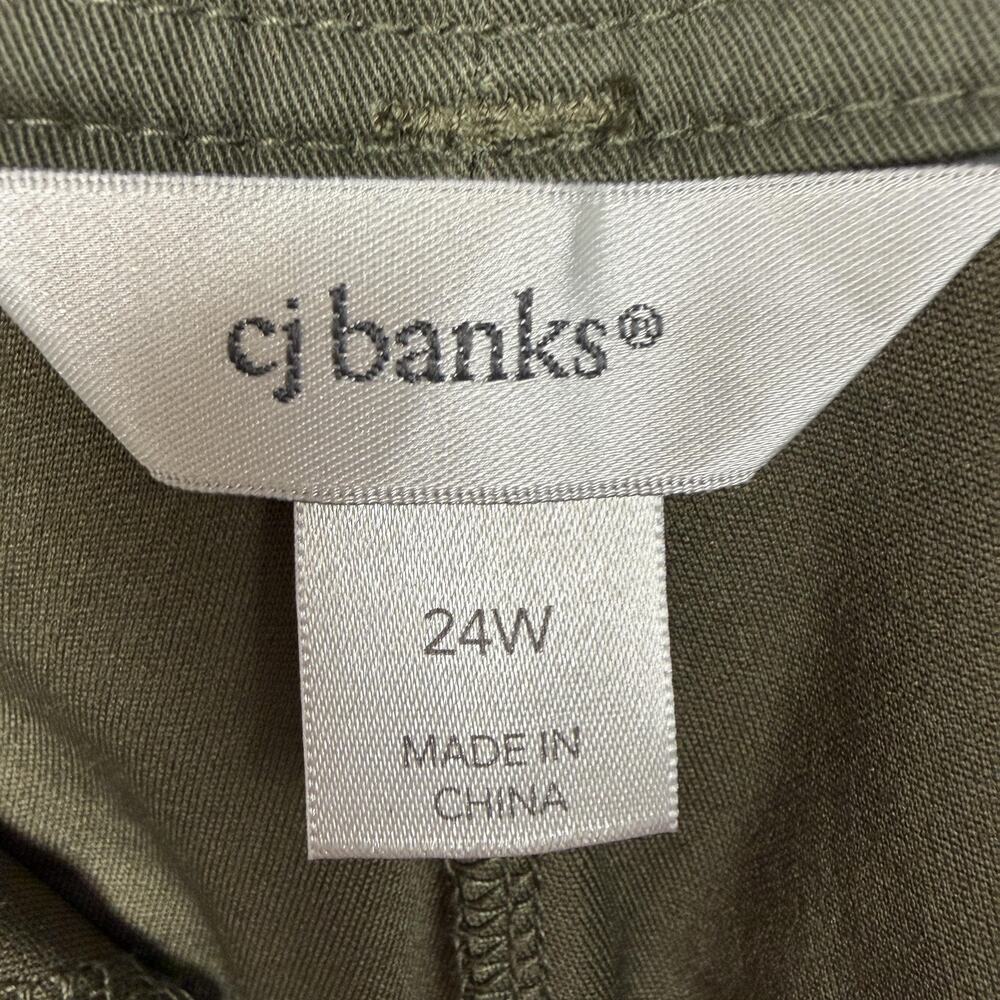 CJ Banks Skirt Women 24W Plus Green Lagenlook Gorpcore Y2K Utility Safari Twill - Picture 12 of 16